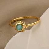 Anelli Sole in Pietra Opale Oro e Argento