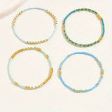 Set di Braccialetti Chic Bohemien con Perle Turchesi