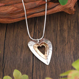 Collana con Pendente a Cuore in Argento e Oro Vintage