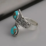 Anello Band in Turchese Vintage Elegante