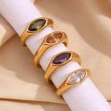 Anello Sigillo in Oro con Gemma Marquise