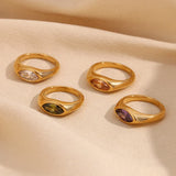 Anello Sigillo in Oro con Gemma Marquise