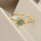 Anelli Sole in Pietra Opale Oro e Argento