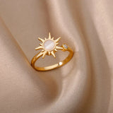 Anelli Sole in Pietra Opale Oro e Argento