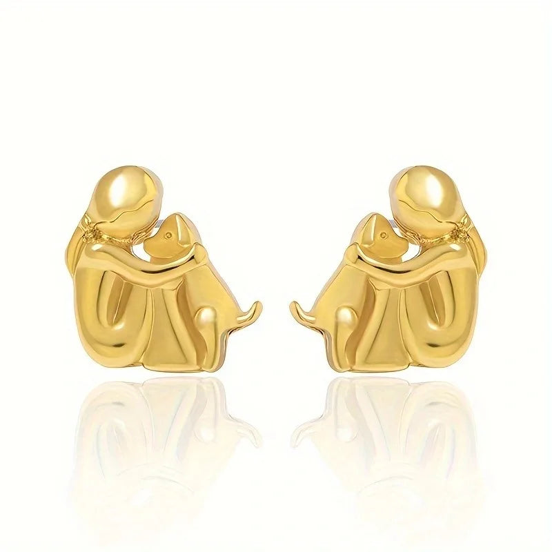 Orecchini a Pugno Bicolore in Argento e Oro