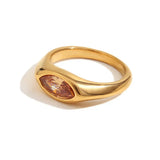 Anello Sigillo in Oro con Gemma Marquise