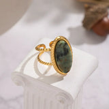 Anello Doppio Regolabile in Giada Verde