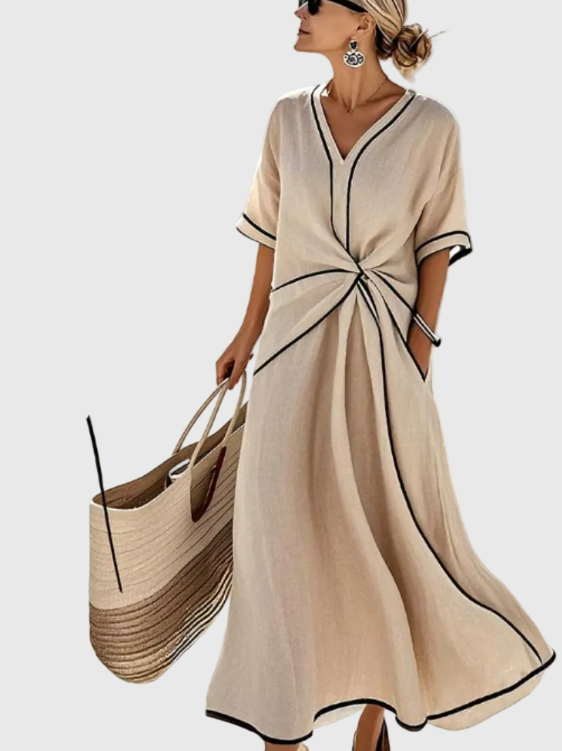 Helena | Abito Maxi Con Drappeggio