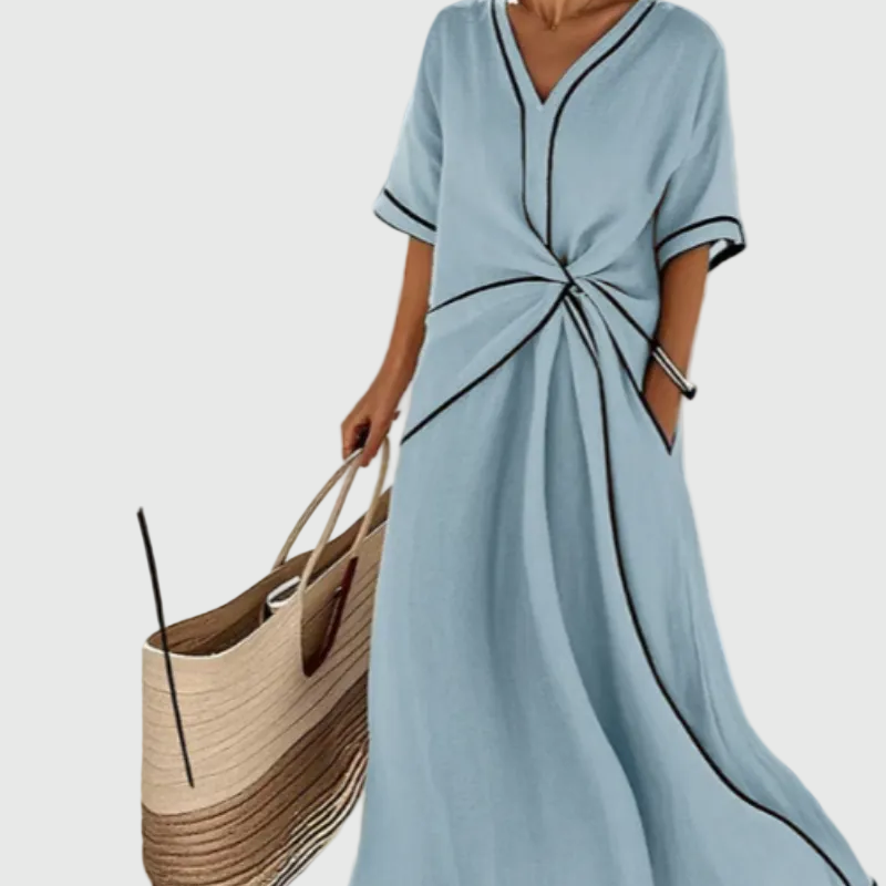 Helena | Abito Maxi Con Drappeggio