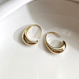 Orecchini a Cerchio Ovali in Oro e Argento