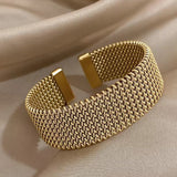 Bracciale Classico Aperto in Rete Intrecciata Vintage