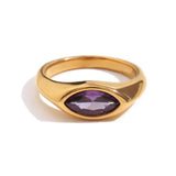 Anello Sigillo in Oro con Gemma Marquise