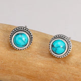 Orecchini a Perno Imitazione Turchese Vintage Bohemien