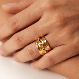 Anello Regolabile Larghezza Arcobaleno Cristallo Martellato