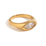 Anello Sigillo in Oro con Gemma Marquise