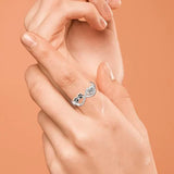 Anello in Zirconia con Design a Cuore e Infinito