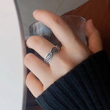 Anello Regolabile con Ali d'Angelo in Argento
