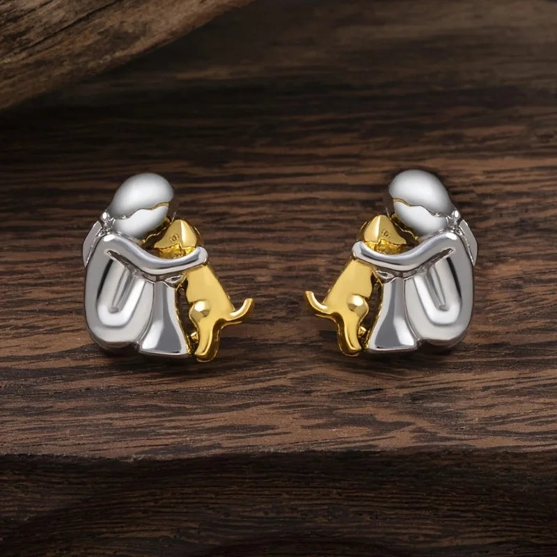 Orecchini a Pugno Bicolore in Argento e Oro