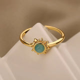Anelli Sole in Pietra Opale Oro e Argento