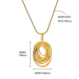 Collana Ovale Geometrica Vuota in Oro e Argento