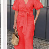 LYNORA | ABITO MIDI ELEGANTE CON SCOLLO A V
