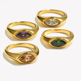 Anello Sigillo in Oro con Gemma Marquise
