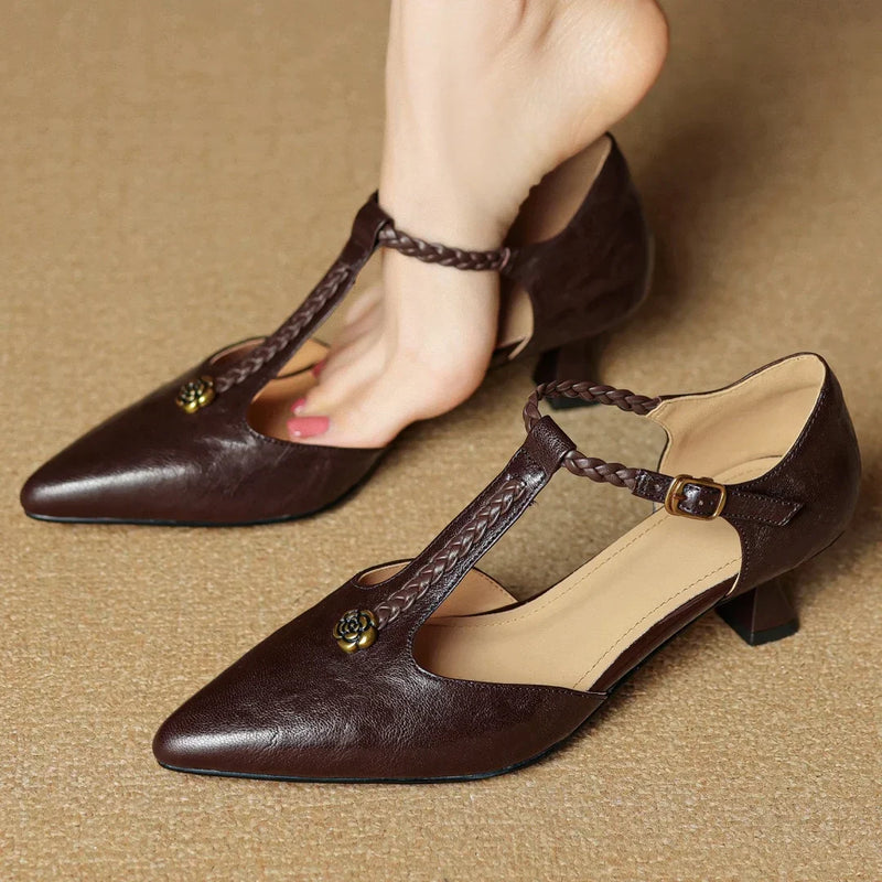 VANESSA MAE SCARPE CON TACCO IN PELLE VERA