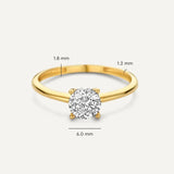 Anello in Gemma con Banda d'Oro Esclusivo