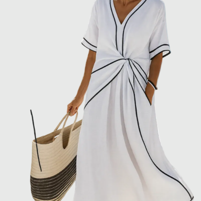 Helena | Abito Maxi Con Drappeggio