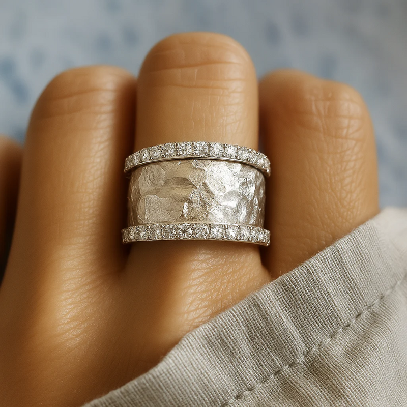 Anello Vintage in Zirconia Argento
