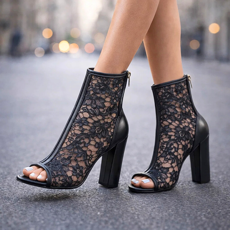 LILIANA SCARPE CON TACCO IN PIZZO