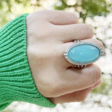 Anello Dichiarativo in Argento Sterling Vintage con Turchese