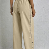 Shania - Pantaloni Casual con Bottoni