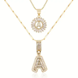 Set di Collane con Iniziali in Oro Elegante
