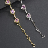 Set di Cavigliere a Cuore Rosa e Cubana da 2 Pezzi