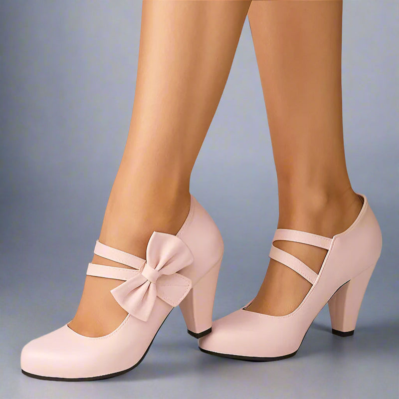 Scarpe con tacco Bella a fiocco