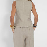 Aira - Completo Gilet Bottone & Pantalone Largo