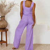 Megan - Completo Top Minimalista e Pantaloni Svasati