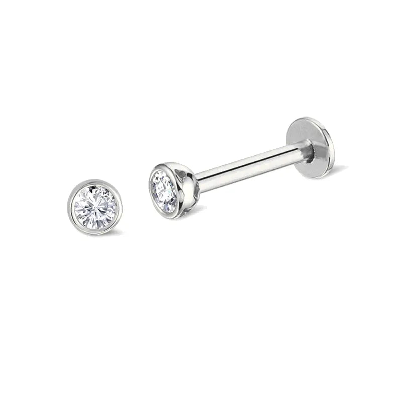 Brillante Piercing Labret in CZ Bianco (16G)
