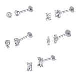 Brillante Piercing Labret in CZ Bianco (16G)