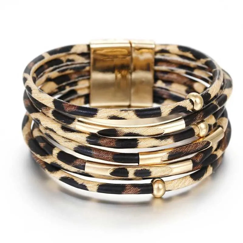 Bracciale Ampio Boho Multistrato