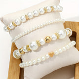 Set di Bracciali a Cuore di Perle Eleganti