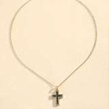 Collana con Pendente a Croce in Smeraldo Solene in Oro