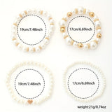 Set di Bracciali a Cuore di Perle Eleganti