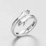 Anello Abbraccio Argento Regolabile
