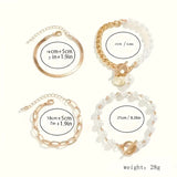 Elegante Set di Bracciali in Oro a 4 Pezzi