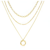 Collana in Oro con Cerchio Aperto a Tre File
