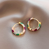 Orecchini in Smalto Dorato Chic