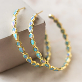 Orecchini Anello in Opale Blu Vintage