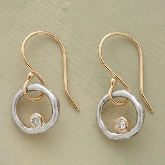 Orecchini Retro in Oro e Argento